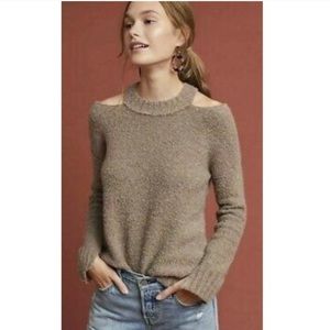 Anthropologie moth cutout cold shoulder sweater